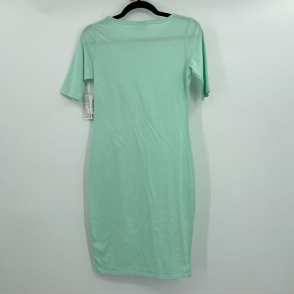 Lularoe Julia Womens Raglan Dress Sporty Solid Green XS NEW - Picture 2 of 8